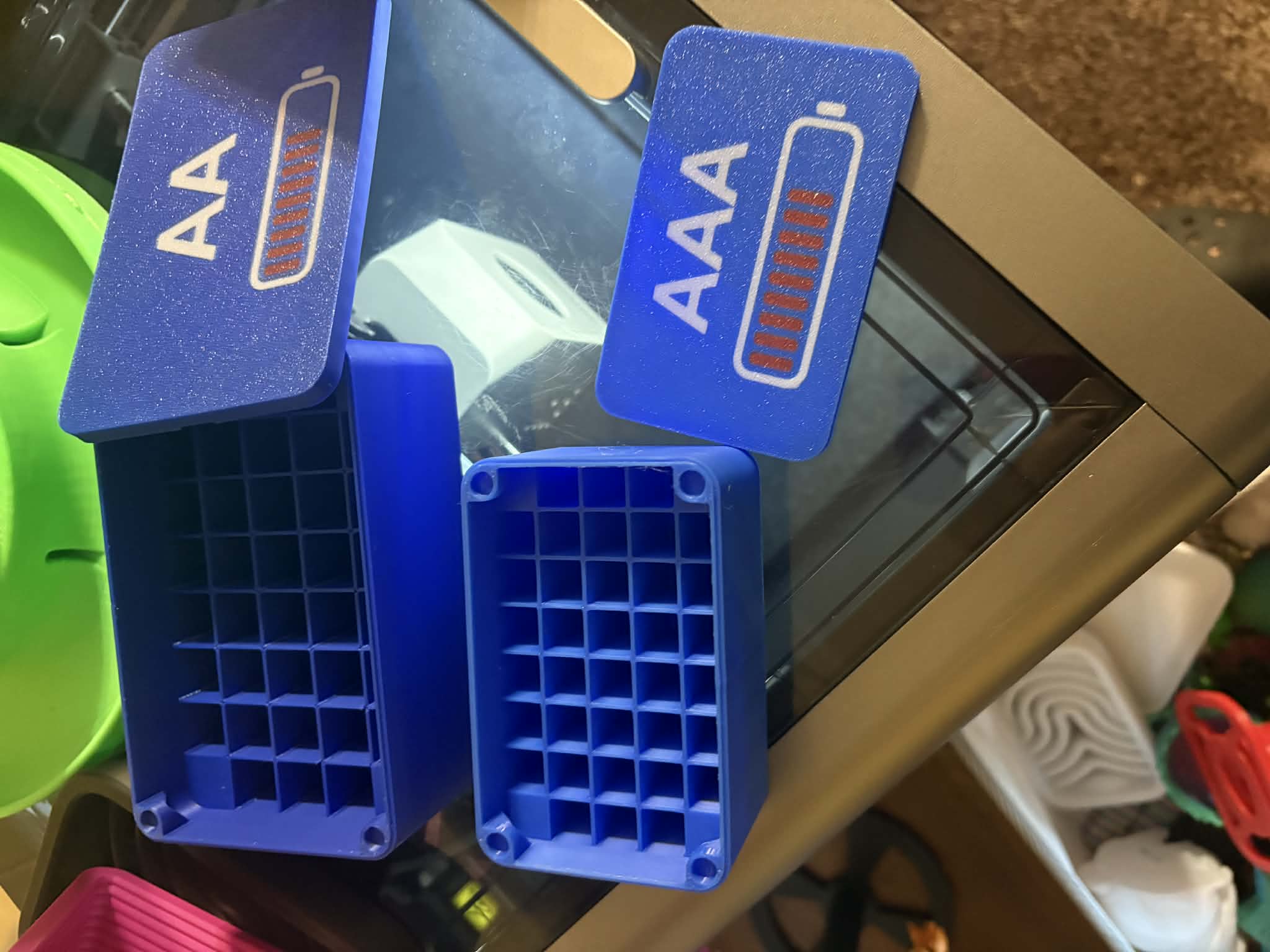 3D-Printed Battery Organizers (Both Included)